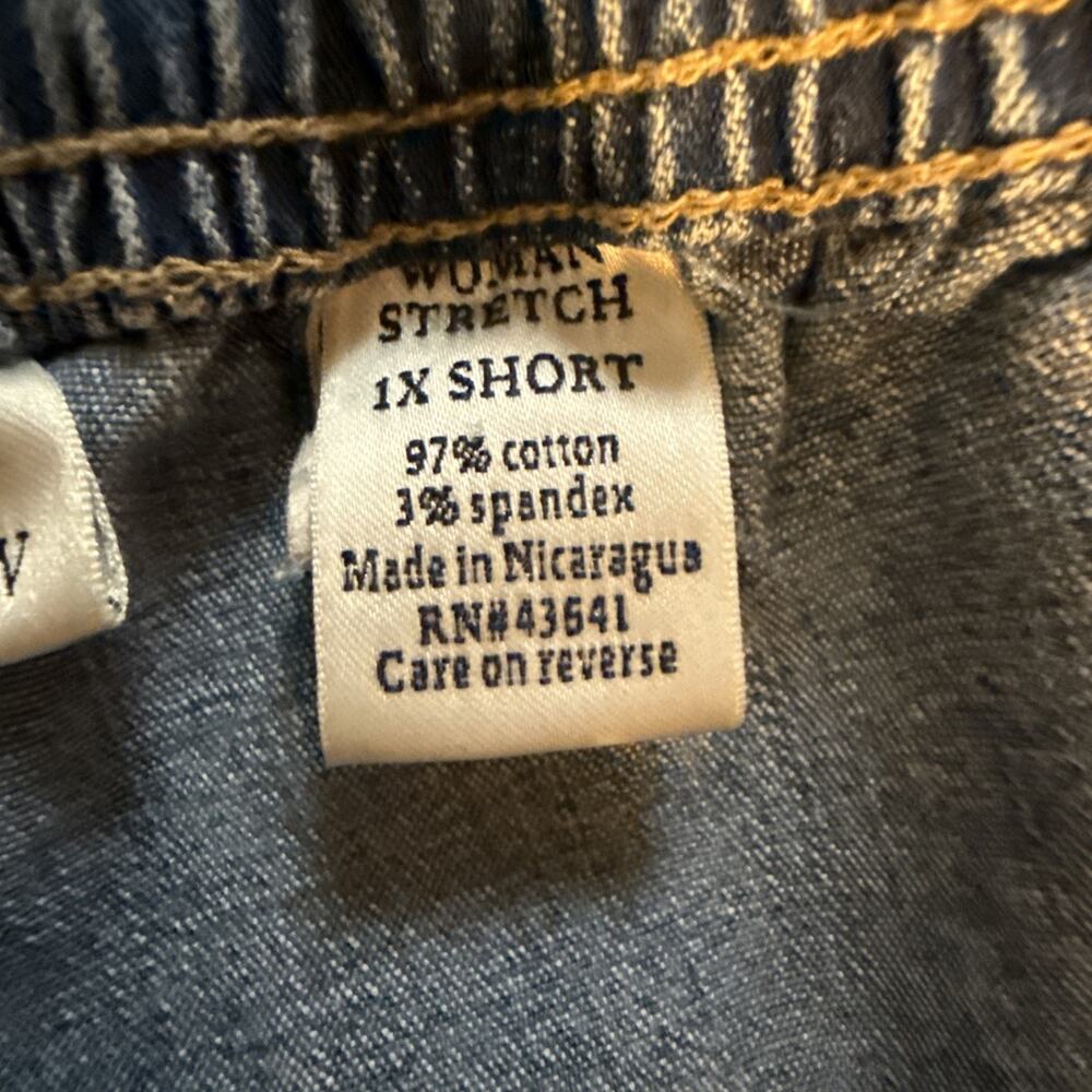 croft &barrow Jeans Women Pull On Elastic Waist Size 1X Short Pants Pockets - Picture 10 of 11